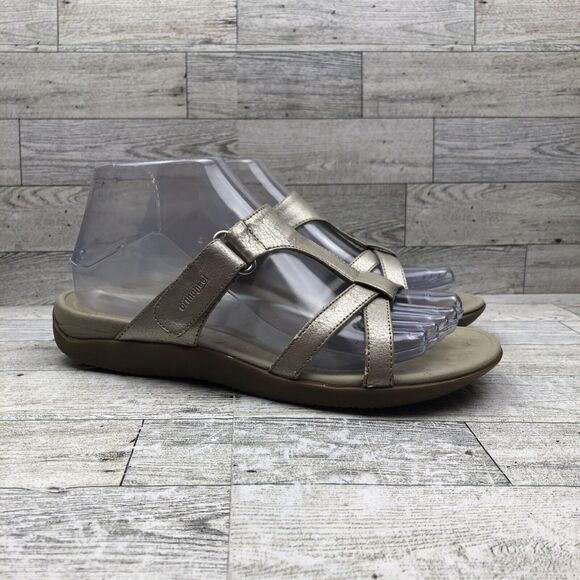 Seaview Sandals Orthaheel Technology Comfort Arch Support Womens 6 Silver - Picture 1 of 11